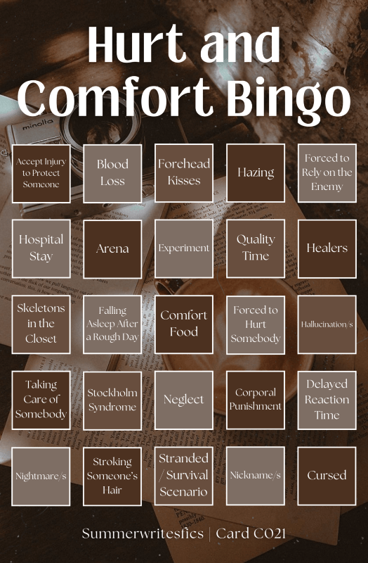 Hurt & Comfort Bingo Card